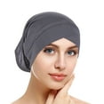thumbnail image 2 of EnJoCho Womens Casual Solid Head Hat Cap Hair Cover Wrap Headwear Turban Cap Yoga Hair Accessories for Female, 2 of 5