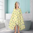 thumbnail image 6 of Yellow Cartoon Unicorn Star Lightning Pattern Hooded Bath Towel，60"x35" for Ages 3 To 12 Kids, Quick Dry Lightweight Soft Microfiber Hood Beach Towel Cover Up for Kids, 6 of 7