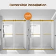 thumbnail image 3 of For 56-60 inches *76 inches Frameless Double Sliding Shower Door , 3/8 inches (10mm) Thick SGCC Tempered Glass Door, Reversible Installation, No Soft-Close, 3 of 9