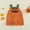 Orange, variant on Toddler Baby Boy Halloween Overalls with Pockets Ribbed Devil Face Pattern Sleeveless Jumpsuit