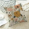 thumbnail image 4 of Spring Floral Pillow Covers 18 x 18 Inch Set of 2 for Vintage Mustard Yellow Pink Flowers Decor Throw Pillows Plant Cream Outdoor Decorative Cushion Cases for Couch Bed Decorations, 4 of 6