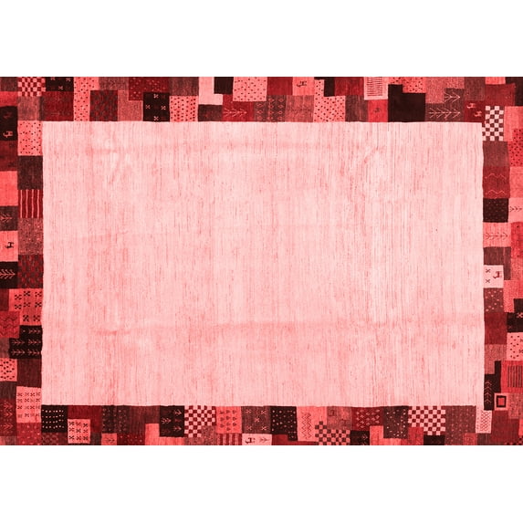 Ahgly Company Indoor Rectangle Solid Red Modern Area Rugs, 2' x 4'