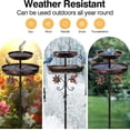 thumbnail image 7 of 2-Tier Copper Bird Bath Feeder Stake,Metal Ground Mount with Sunflower & Butterfly Decor, 2-in-1 Waterer & Feeder, 7 of 7