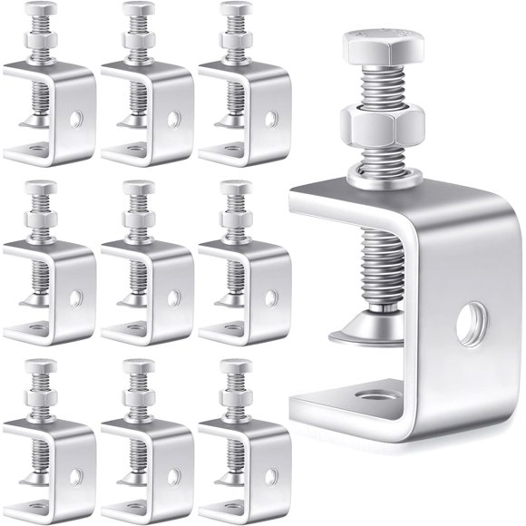 20 Pcs Stainless Steel C Clamps Heavy Duty 1 3/16 Inch Mini Tiger Clamp with Stable Wide Jaw Opening Small Screw Clamps for Metal Working Mounting Woodworking