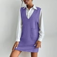 thumbnail image 5 of ZyeKqe Womens Dresses V Neck Sleeveless Knit Pullover Sweater Vests Dresses Casual Loose Fall Winter Outfits with Pockets, 5 of 10