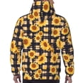 thumbnail image 7 of Salouo Vintage Black White Plaid Sunflowe Pattern Men's Fall Hoodie Sweatshirt,Sport Hoodie with Pockets for Men Pullover Casual Hooded Sweatshirt-4X-Large, 7 of 7