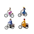 thumbnail image 4 of 4 Piezas Tiny People Model Figuras Ciclistas Miniatura Escala 1/64 Personaje de Ciclismo Paisaje Micro Escenario para Colección Adecuado para Regalo, 4 of 9