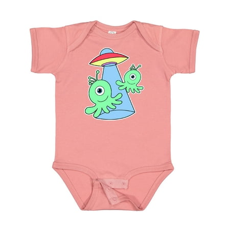 

Inktastic Aliens with Spaceship Illustration Gift Baby Boy or Baby Girl Bodysuit