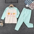thumbnail image 2 of ZRBYWB Girls Nightgowns Children's Long Autumn Clothes Set Boys Warm Underwear Girls Home Wear Base Pajamas Children's Wear Kids Clothes, 2 of 6