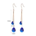 thumbnail image 3 of Yoursfs  Blue Zirconia Tassel Dangle Earrings for Women Long Chains Fishhook Earrings Rose Gold Plated Crystal Earring Prom Jewelry Gifts, 3 of 4