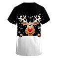 thumbnail image 5 of LSLJS Christmas Blouse de Noël à Manches Courtes Col en V avec Poches Imprimées pour Femmes, Scrub Tops, 5 of 5