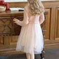 thumbnail image 5 of Ugoldhm Girls Fall Long Sleeve Crew Neck Dressy Dress Kids Formal Clothing Sizes 3-14, 5 of 8