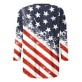 thumbnail image 5 of Virmaxy Womens Novelty 4th of July Shirts Veteran Shirt Patriotic Shirts Fashion Independence Day Printed T-shirt 3/4 Sleeves Blouse Round Neck Casual Tops Navy-A XS, 5 of 5