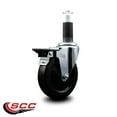 thumbnail image 2 of 5 Inch Hard Rubber Swivel 1-1/4 Inch Expanding Stem Caster with Brake SCC, 2 of 2