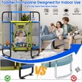 thumbnail image 3 of Cochan Trampoline for Kids 5.5FT 600LBS Toddler Trampoline with Enclosure Net and Handlebar, Mini Small Kids Trampoline for Age 1-6, Birthday Gift for Kids, 3 of 7
