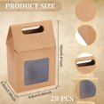 thumbnail image 2 of 28 Pcs Paper Gift Bags Burlywood Paper Bags with Transparent Window Flower Bouquet Bags with Handles Reusable Bags, 2 of 8