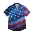 thumbnail image 5 of Hogleaql Mens Patriotic 4th Of July Shirts 4th Of July American Flag Print Short Sleeve Shirts Collared Button Fashion Hawaiian Workout Shirts for Men Watermelon Red 2XL, 5 of 6