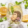 thumbnail image 5 of EBCUE Hand-Painted Floral & Animal Stemless Glasses, Decorative Glass Tumblers with Gold Rim, Artistic Bird, Dragonfly & Bee Print Cups for Home, Kitchen, Party, Bar Use, 5 of 7