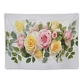 thumbnail image 5 of ONETECH  Tapestry White Pink Yellow Rose Flowers Love Eucalyptus Flora Leaves Nature Vignette Design Green Beautiful Wall Tapestry Wall Decor Blanket for Bedroom Home Dorm, 5 of 7