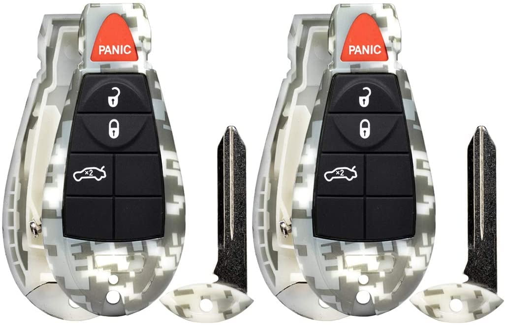 2x New Replacement Keyless Entry Remote Key Fob For Chrysler and Jeep Shell Case