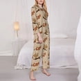 thumbnail image 3 of Goofa Cartoon Squirrel Printed Women’s 2 Piece Pajama Set Super,Pajamas Women's Long Sleeve Sleepwear Soft Button Down Loungewear Pjs Lounge Set Nightwear-Large, 3 of 9