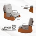 thumbnail image 4 of Furniliving Rocking Chair, Upholstered Nursery Rocking Chair with Footrest and Adjustable Backrest, Glider Rocker Accent Chair for Living Room, Bedroom, Nursery, Gray, 4 of 10