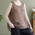 thumbnail image 2 of Timegard Cotton Linen Tank Tops for Women Scoop Neck Sleeveless Tshirts Lightweight Casual Loose Top, 2 of 3