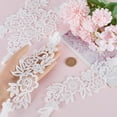 thumbnail image 3 of Nylon Embroidery Lace Anklet with Toe Ring Floral Barefoot Sandals for Bridal Wedding WhiteSmoke 930x80x1mm, 3 of 6
