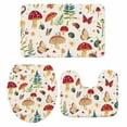 thumbnail image 2 of Mushroom Butterfly Bathroom Rugs Set Leaf Botanical Retro Plants Farmhouse Non Slip Absorbent Soft Bath Mats 3 Piece Set with Bathroom Rug, U-Shaped Floor Mat, Toilet Seat Cover Large Size, 2 of 9