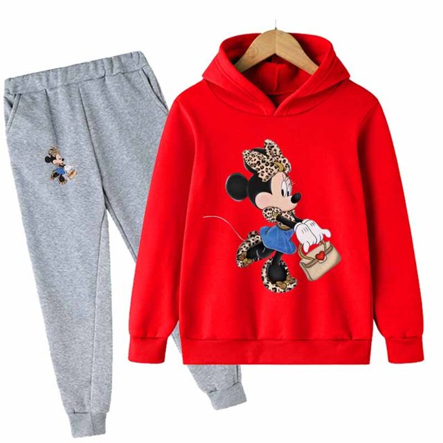 Mickey Mouse Hoodie Kids Clothes Girls Teen Boys Autumn Hoodies For Children Disney Clothing Sets Kawaii Minnie Sweatshirts160CM Gao Jinjia LED