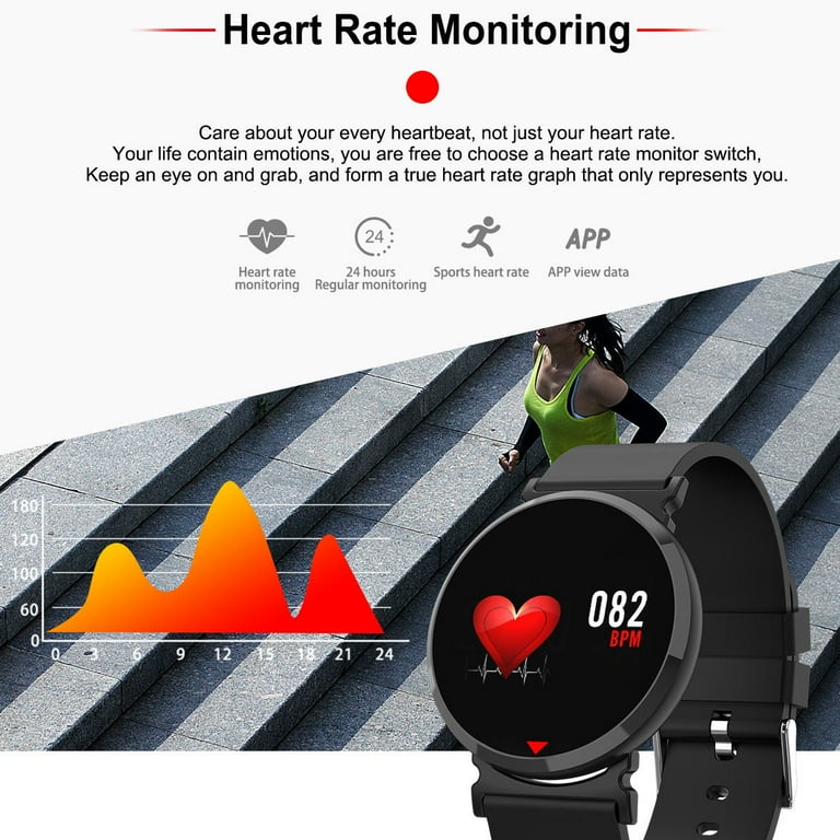 Waterproof sports smart watch heart rate blood pressure monitor for ios android sale