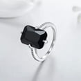 thumbnail image 2 of 14x10mm Octagon-Cut Natural Black Onyx and Lab-Created Moissanite Solitaire Engagement Ring for Women | 925 Sterling Silver Timeless Gift Jewelry for Women, 2 of 4