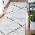 thumbnail image 3 of Rugking Runner Rug 2X6 Hallway Area Rug Moroccan Black Grey Thin Rug Modern Geometric Accent Rug Soft Mat Indoor Non Slip Carpet for Kitchen Living Room Dining Room, 3 of 6