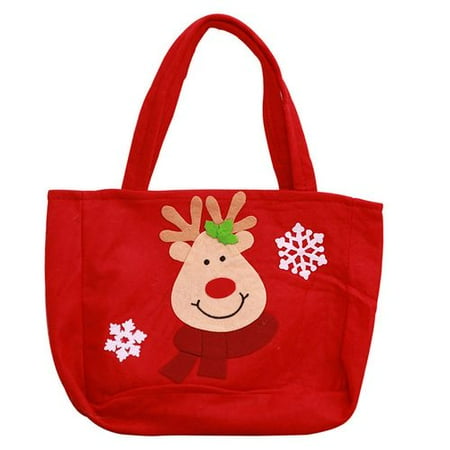 Reusable Shopping Bags Christmas KABOER 2 Pcs 33*23CM Christmas Reusable Non-Woven Tote Gift or Shopping Bag Asso ()