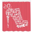 thumbnail image 3 of Ambesonne Fashion Shower Curtain, Woman Shoes Coral Words, 69"Wx84"L, White and Coral, 3 of 5