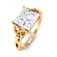 thumbnail image 5 of Rosec Jewels Princess Cut Moissanite Solitaire Engagement Ring 3 Carat - Celtic Knot Ring - 8 mm - D-VS1 Quality Certified, 18K Yellow Gold, US 4.00, 5 of 9