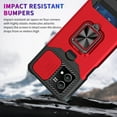 thumbnail image 5 of Decase for Motorola Moto G Stylus 5G 2022 Case,Ultra Hybrid Protective Shockproof Card Slots Phone Cover with 360° Ring Kickstand Support Magnetic Car Mount Slide Camera Cover Wallet,Red, 5 of 7