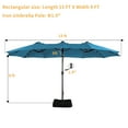 thumbnail image 6 of 15ft Large Patio Umbrella with Solar Lights, Double-Sided Outdoor Market Rectangle Beach Umbrellas with 36 LED Lights, Umbrella Base (Stand) Included, 6 of 8