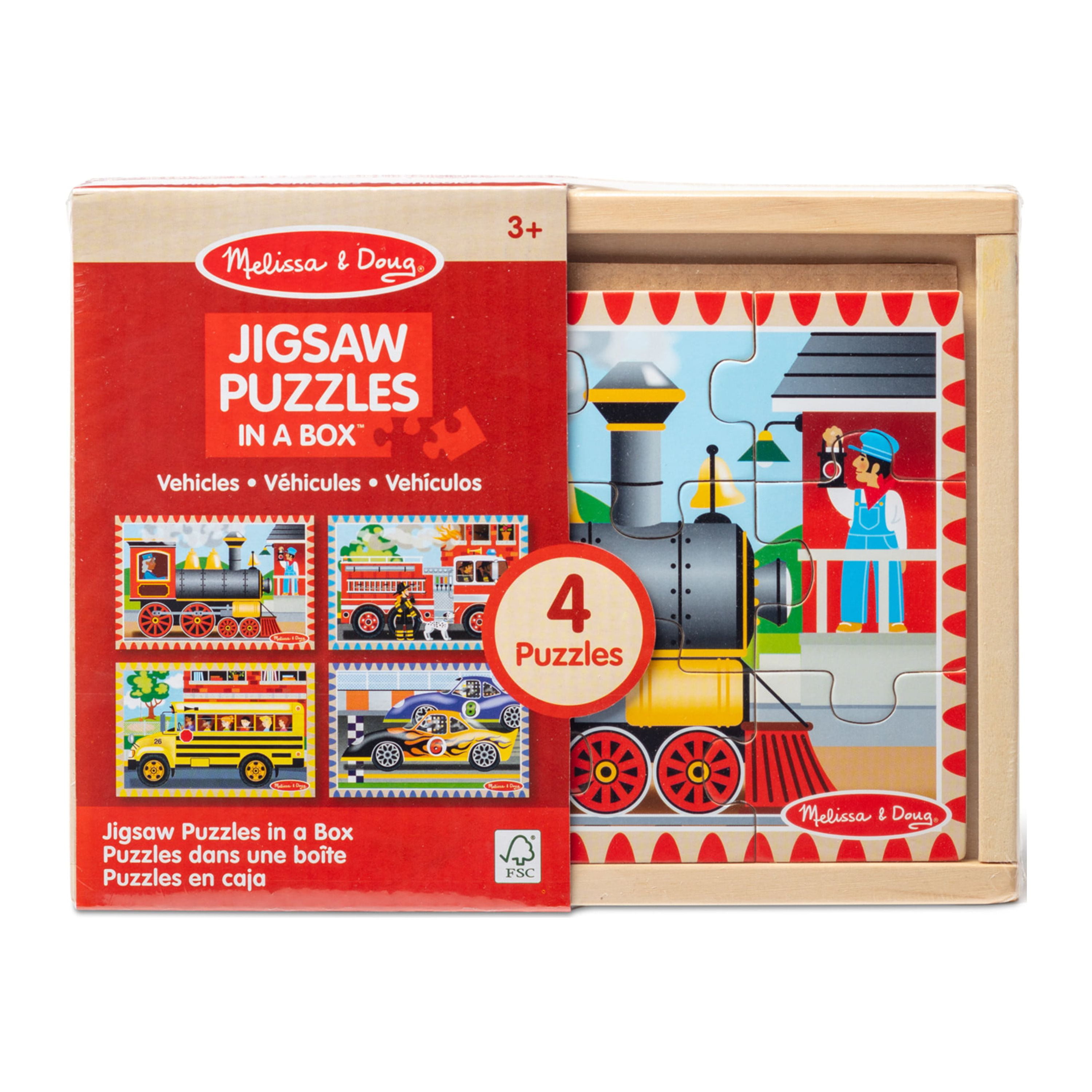 Melissa & Doug Vehicles Wooden Mini-Puzzle Pack 4 Separate Puzzles 479 –  Olde Church Emporium