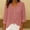 Pink, variant on Ytndtr Womens Cotton and Linen Shirts Solid Color Short Sleeved Pocket Top V Neck Casual Loose Button Outfits
