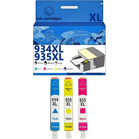 934XL 935XL 934 935 Ink Cartridges Compatible for HP Pro 6230 6830 6835 6812 6815 6820 Inkjet Printers, Leak-Proof Design Crisp Printing