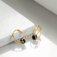 thumbnail image 5 of Pearl Earrings for Women Hoop Earrings with Pearls Ocean Wave Earrings for Women Gifts (black pearl earrings), 5 of 6