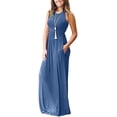 thumbnail image 2 of Vestido largo suelto sin mangas de verano para mujer Vestido largo casual con bolsillos Fokelyi FSHY034-59, 2 of 2