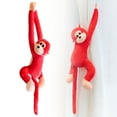 thumbnail image 1 of Jouet en Peluche Singe à Longs Bras Coloré avec Rideau et Embrasse, Poupée Singe Suspendue en Peluche Animal en Peluche Cadeaux, Singe Animal en Peluche, Rouge 55cm, 1 Pce, 1 of 10