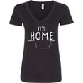 thumbnail image 3 of Inktastic It's Home State of Iowa Outline Distressed Text Women's V-Neck T-Shirt, 3 of 5