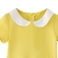 thumbnail image 7 of mgoYE Girls Dress Easter Dress Girl's Peter Pan Collar Dress Short Sleeve Casual Flare Skater Dresses(Yellow,9-10 Years), 7 of 7
