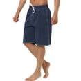 thumbnail image 5 of NOMADIC NOOK Men's Summer Holiday Drawstring Waist Solid Beach Board Shorts 2 Pack, 5 of 6