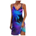 thumbnail image 1 of Vestido de tirantes sin mangas estampado con cuello en V a la moda de verano para mujer Pompotops ghjkhdj4595, 1 of 5