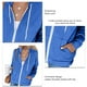 thumbnail image 5 of Sudadera con capucha informal de manga larga con cremallera para mujer, sudaderas con capucha, chaqueta con capucha de color sólido con bolsillos, color azul S, 5 of 6