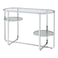 thumbnail image 3 of Furniture of America Jolle 2-Shelf Water Ripples Pattern Glass Top and Chrome Sofa Table, 3 of 7